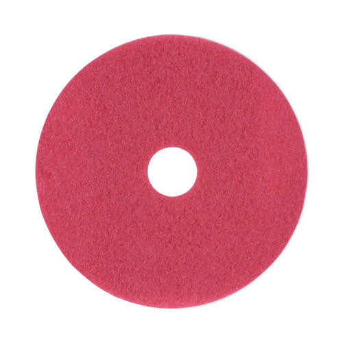 Buffing Floor Pads, 18" Diameter, Red, 5/Carton-(BWK4018RED)