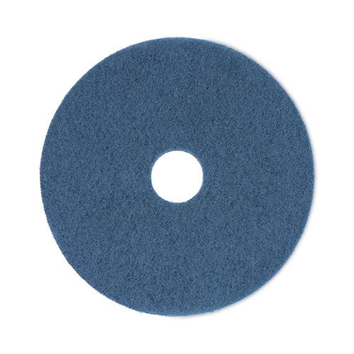 Scrubbing Floor Pads, 17" Diameter, Blue, 5/Carton-(BWK4017BLU)