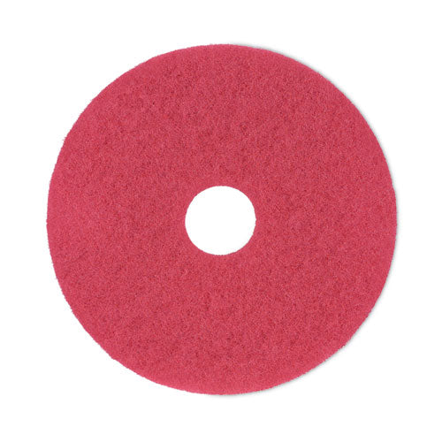 Buffing Floor Pads, 16" Diameter, Red, 5/Carton-(BWK4016RED)