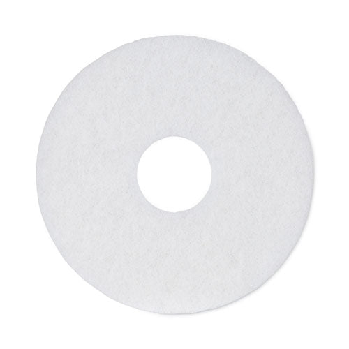 Polishing Floor Pads, 12" Diameter, White, 5/Carton-(BWK4012WHI)