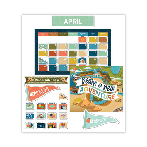 Calendar Bulletin Board Set, Lets Expolore, 123 Pieces-(CDP110556)