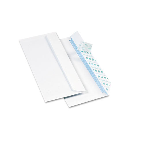 Redi-Strip Security Tinted Envelope, #10, Commercial Flap, Redi-Strip Heat-Resistant Closure, 4.13 x 9.5, White, 500/Box-(QUA69122)