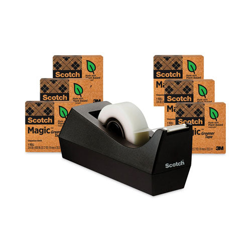 Magic Greener Tape with C38 Dispenser, 1" Core, 0.75" x 75 ft, Clear, 6/Pack-(MMM8126PC38)