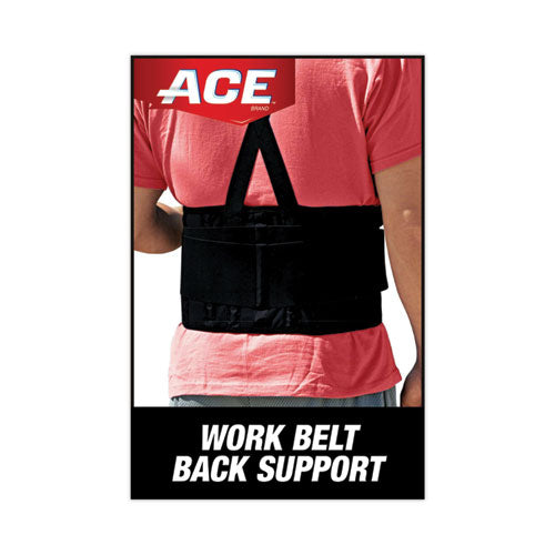 Work Belt with Removable Suspenders, One Size Fits All, Up to 48" Waist Size, Black-(MMM208605)