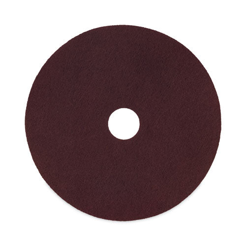 Deep Scrub Pads, 16" Diameter, Maroon, 10/Carton-(BWKSPP16)