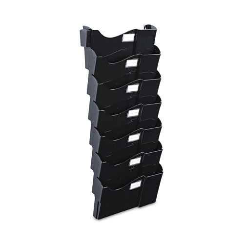 Grande Central Filing System, 7 Sections, Legal/Letter Size, Wall Mount, 16" x 4.75" x 38.25", Black, 7/Pack-(UNV08174)