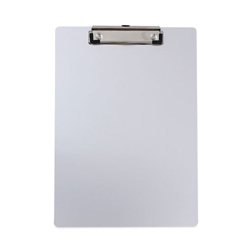 Aluminum Clipboard with Low Profile Clip, 0.5" Clip Capacity, Holds 8.5 x 11 Sheets, Aluminum-(UNV40301)