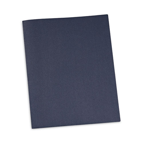 Two-Pocket Portfolios with Tang Fasteners, 0.5" Capacity, 11 x 8.5, Dark Blue, 25/Box-(UNV57116)