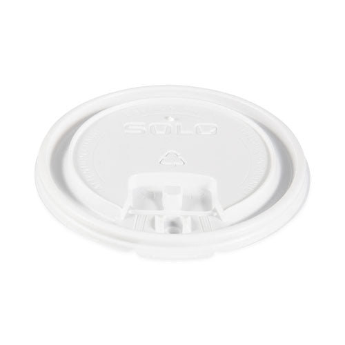 Lift Back and Lock Tab Lids for Paper Cups, Fits 10 oz to 24 oz Cups, White, 100/Sleeve, 10 Sleeves/Carton-(SCCLB3161)