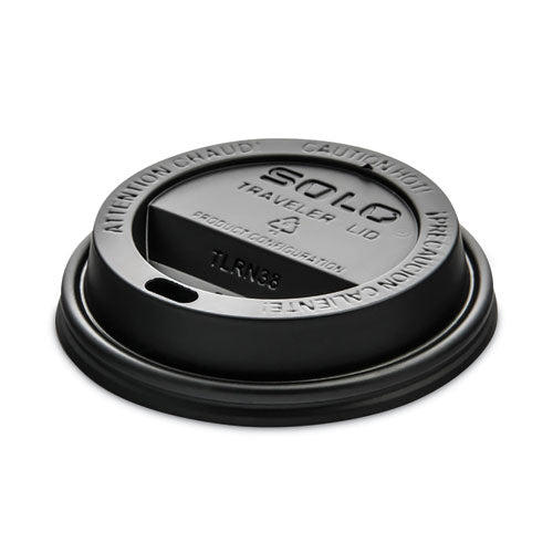 Traveler Cappuccino Style Dome Lid, Fits 8 oz Cups, Black, 1,000/Carton-(SCCTL38B2)