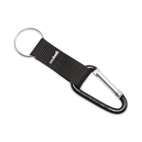 Carabiner Key Chains, Split Key Rings, Aluminum, Black, 10/Pack-(AVT75556)