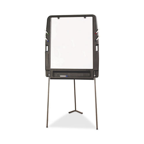 Ingenuity Portable Flipchart Easel with Dry Erase Surface, 35 x 30, 73" Tall Easel, Charcoal Polyethylene Frame-(ICE30227)