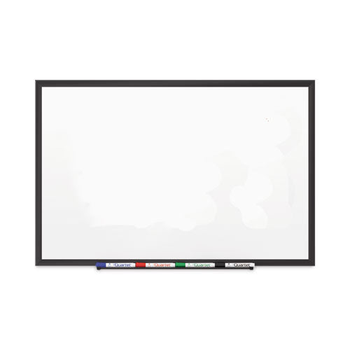 Classic Series Porcelain Magnetic Dry Erase Board, 36 x 24, White Surface, Black Aluminum Frame-(QRT2543B)