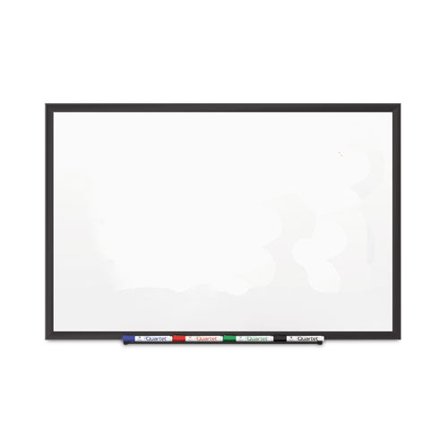 Classic Series Porcelain Magnetic Dry Erase Board, 48 x 36, White Surface, Black Aluminum Frame-(QRT2544B)