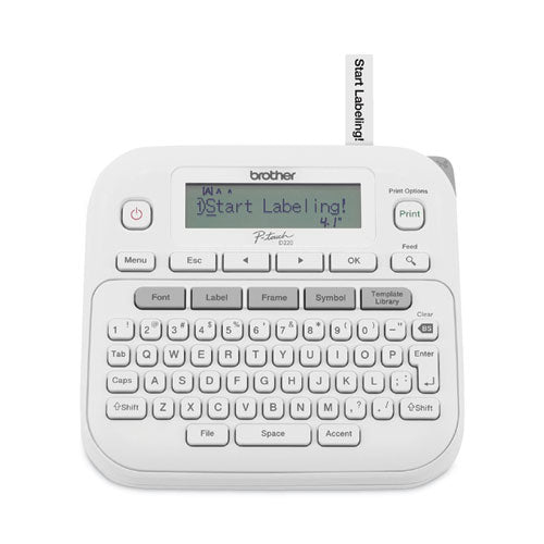 P-Touch PT-D220 Label Maker, 2 Lines, 3.9 x 9.3 x 10.2-(BRTPTD220)