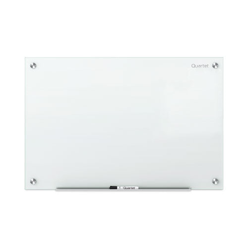 Infinity Glass Marker Board, 36 x 24, White Surface-(QRTG3624W)