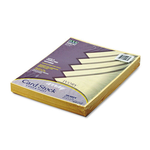 Array Card Stock, 65 lb Cover Weight, 8.5 x 11, Ivory, 100/Pack-(PAC101186)