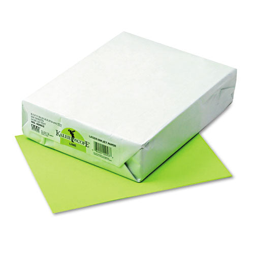 Kaleidoscope Multipurpose Colored Paper, 24 lb Bond Weight, 8.5 x 11, Lime, 500/Ream-(PAC102053)