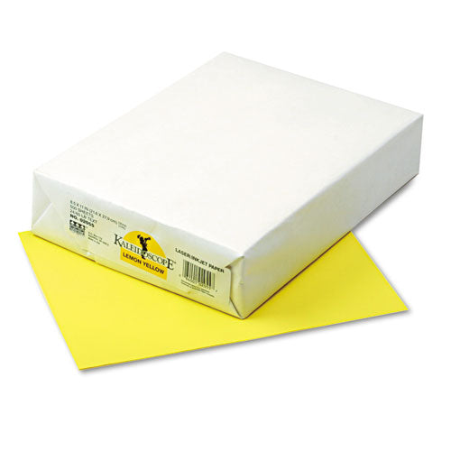 Kaleidoscope Multipurpose Colored Paper, 24 lb Bond Weight, 8.5 x 11, Lemon Yellow, 500/Ream-(PAC102055)