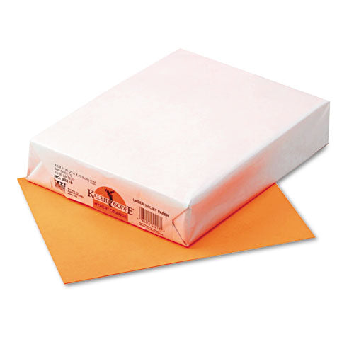 Kaleidoscope Multipurpose Colored Paper, 24 lb Bond Weight, 8.5 x 11, Hyper Orange, 500/Ream-(PAC102218)