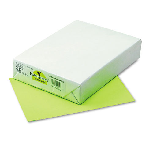 Kaleidoscope Multipurpose Colored Paper, 24 lb Bond Weight, 8.5 x 11, Hyper Lime, 500/Ream-(PAC102224)