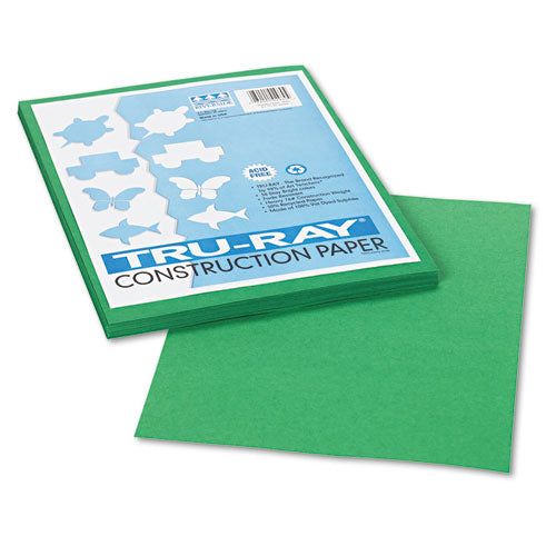 Tru-Ray Construction Paper, 76 lb Text Weight, 9 x 12, Holiday Green, 50/Pack-(PAC102960)