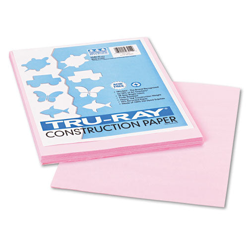 Tru-Ray Construction Paper, 76 lb Text Weight, 9 x 12, Pink, 50/Pack-(PAC103012)