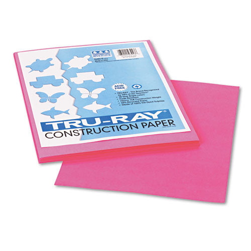 Tru-Ray Construction Paper, 76 lb Text Weight, 9 x 12, Shocking Pink, 50/Pack-(PAC103013)