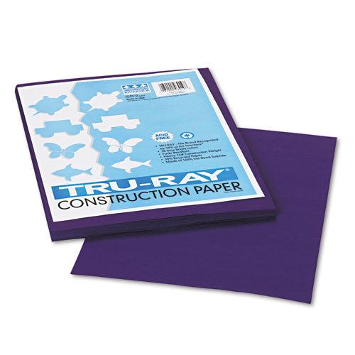 Tru-Ray Construction Paper, 76 lb Text Weight, 9 x 12, Purple, 50/Pack-(PAC103019)