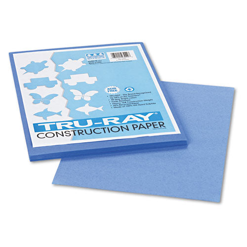 Tru-Ray Construction Paper, 76 lb Text Weight, 9 x 12, Blue, 50/Pack-(PAC103022)