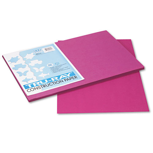 Tru-Ray Construction Paper, 76 lb Text Weight, 12 x 18, Magenta, 50/Pack-(PAC103032)