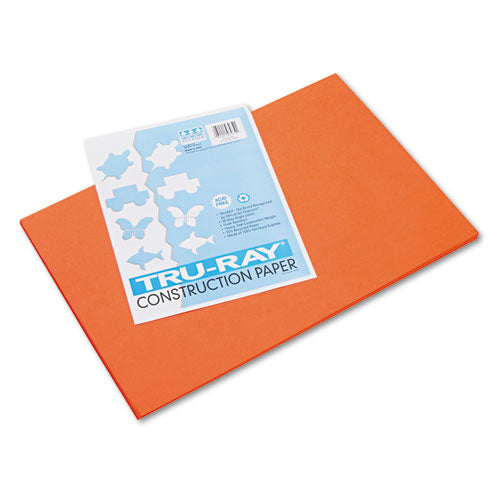 Tru-Ray Construction Paper, 76 lb Text Weight, 12 x 18, Orange, 50/Pack-(PAC103034)