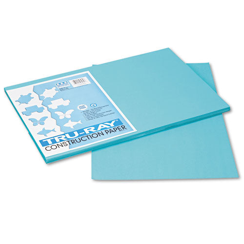 Tru-Ray Construction Paper, 76 lb Text Weight, 12 x 18, Turquoise, 50/Pack-(PAC103039)