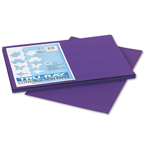 Tru-Ray Construction Paper, 76 lb Text Weight, 12 x 18, Purple, 50/Pack-(PAC103051)