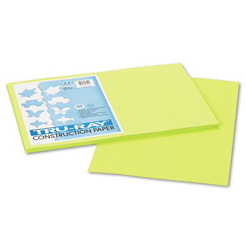 Tru-Ray Construction Paper, 76 lb Text Weight, 12 x 18, Brilliant Lime, 50/Pack-(PAC103425)