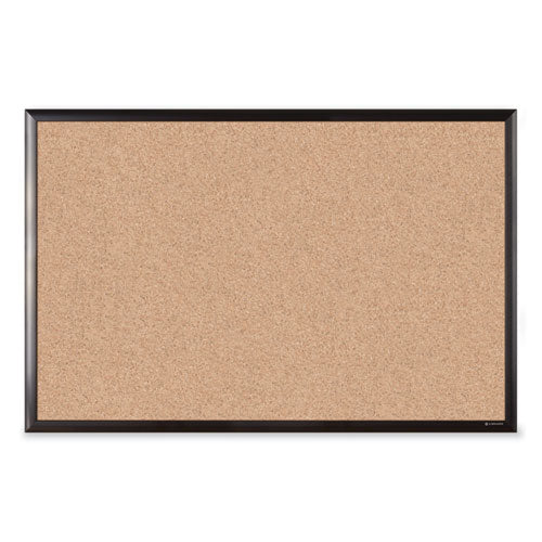 Cork Bulletin Board with Black Aluminum Frame, 35 x 23, Natural Surface-(UBR2880U0001)