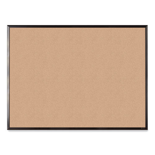 Cork Bulletin Board with Black Aluminum Frame, 47 x 35, Natural Surface-(UBR050U0001)