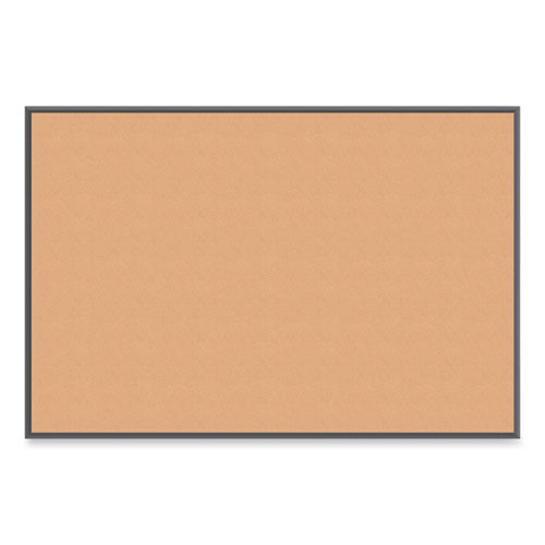 Cork Bulletin Board with Black Aluminum Frame, 70 x 47, Natural Surface-(UBR2882U0001)