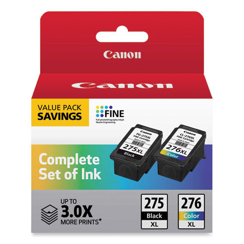 4981C008 (PG-275XL/CL-276XL) High-Yield Multipack Ink, Black/Tri-Color-(CNM4981C008)