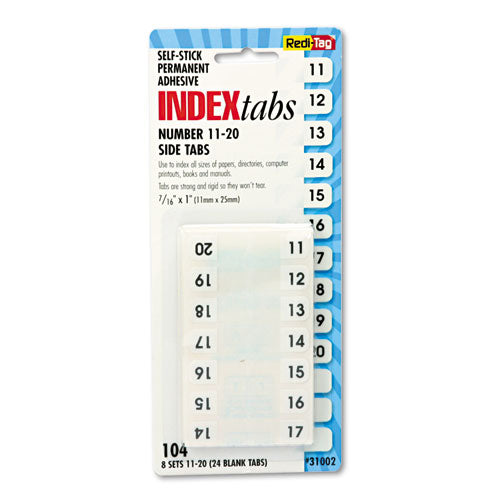 Legal Index Tabs, Preprinted Numeric: 11 to 20, 1/12-Cut, White, 0.44" Wide, 104/Pack-(RTG31002)