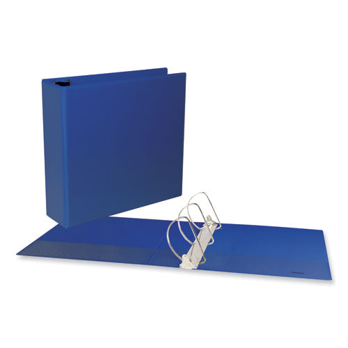 Slant D-Ring View Binder, 3 Rings, 3" Capacity, 11 x 8.5, Navy Blue-(UNV20754)