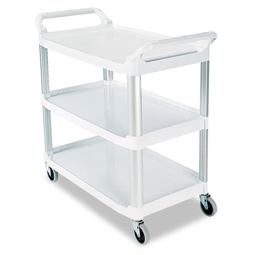 Xtra Utility Cart with Open Sides, Plastic, 3 Shelves, 300 lb Capacity, 40.63" x 20" x 37.81", Off-White-(RCP409100CM)