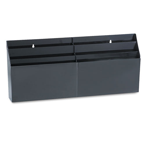 Optimizers Six-Pocket Organizer, 6 Sections, Letter Size, 26.66" x 3.8" x 11.56" , Black-(RUB96060ROS)