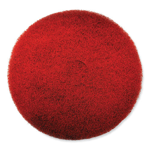 EZ CARE Heavy Duty Scrub Pad, 17" Diameter, Red/Gray, 5/Carton-(SJN311183)