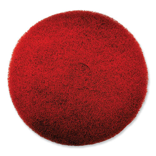 EZ CARE Heavy Duty Scrub Pad, 16" Diameter, Red/Gray, 5/Carton-(SJN319310)