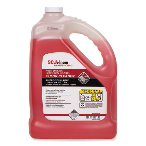 Heavy Duty Neutral Floor Cleaner, Fresh Scent, 1 gal Bottle, 4/Carton-(SJN680079)