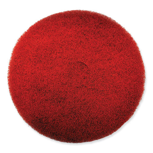 EZ CARE Heavy Duty Scrub Pad, 13" Diameter, Red/Gray, 5/Carton-(SJN311174)