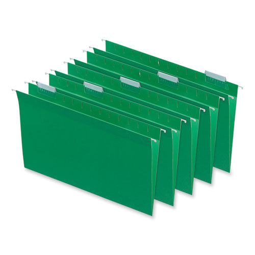 Deluxe Bright Color Hanging File Folders, Legal Size, 1/5-Cut Tabs, Bright Green, 25/Box-(UNV14217)