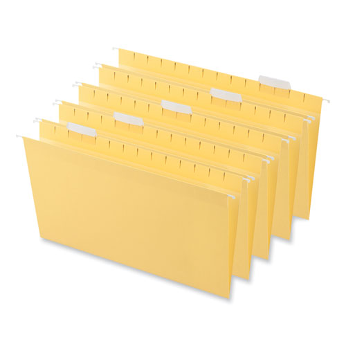 Deluxe Bright Color Hanging File Folders, Legal Size, 1/5-Cut Tabs, Yellow, 25/Box-(UNV14219)