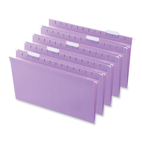 Deluxe Bright Color Hanging File Folders, Legal Size, 1/5-Cut Tabs, Violet, 25/Box-(UNV14220)